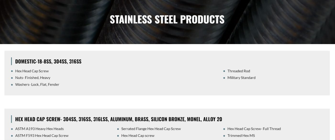 wholesale stainless steel fasteners